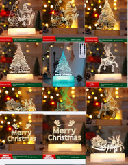 Christmas Decoration 3D Lamp Acrylic LED Night Lights New Year Valentines Day Christmas Kids Gift Christmas Ornaments