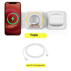 3 In 1 Magnetic Wireless Charging Folding Mobile Phone Holder